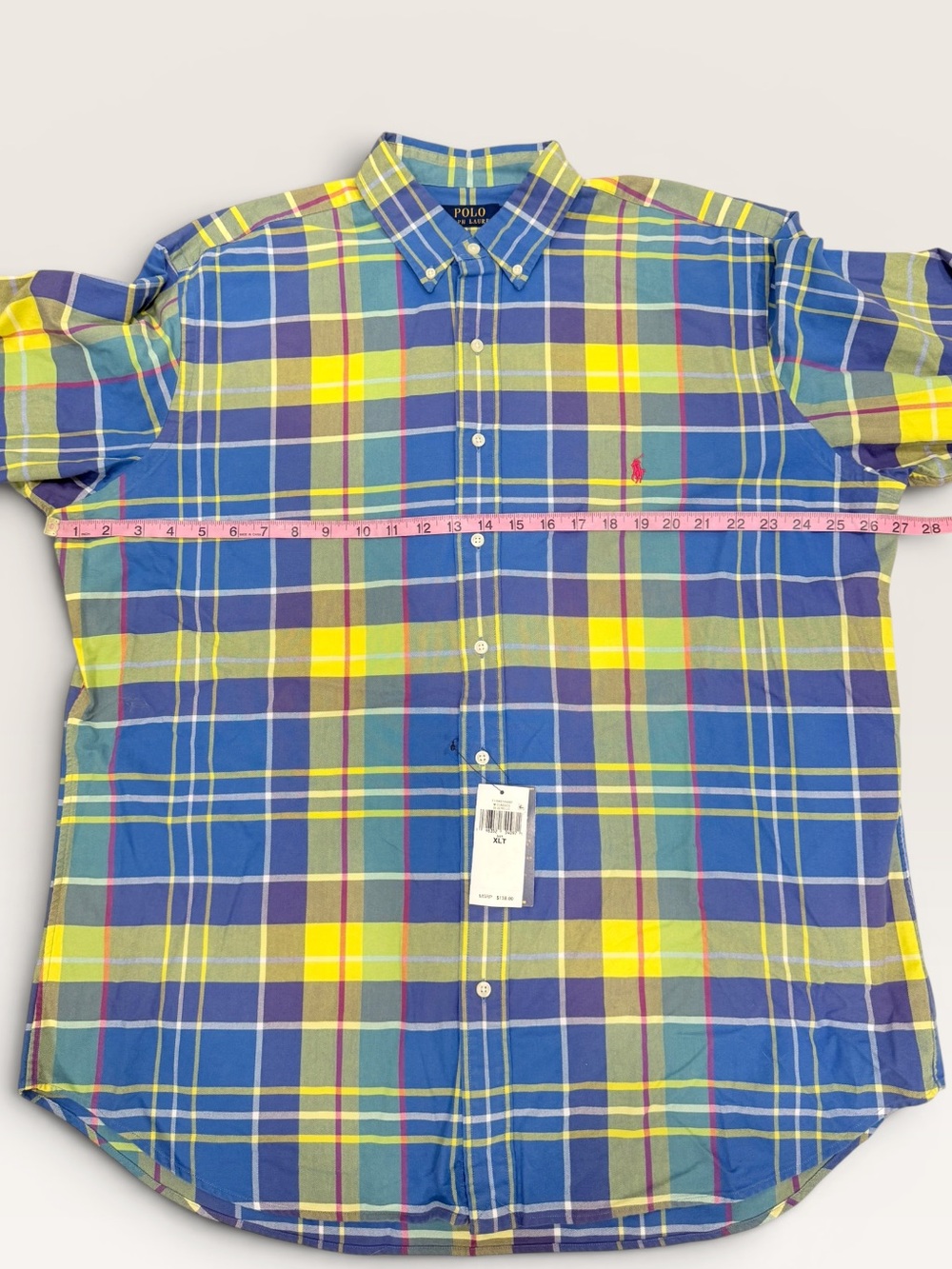 Polo Ralph Lauren XLT 100% Cotton Madras Plaid Button Down Long Sleeve Shirt NWT - Picture 10 of 15